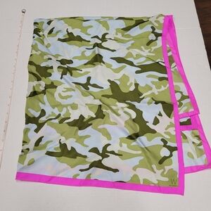 W By Worth Silk Camo Camoflauge Scarf 34x34"